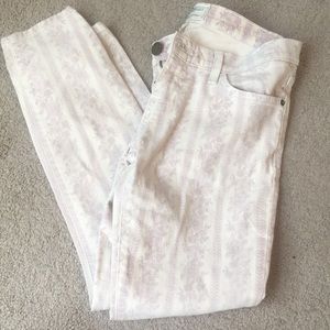 Current/Elliott Patterned stripe floral jeans